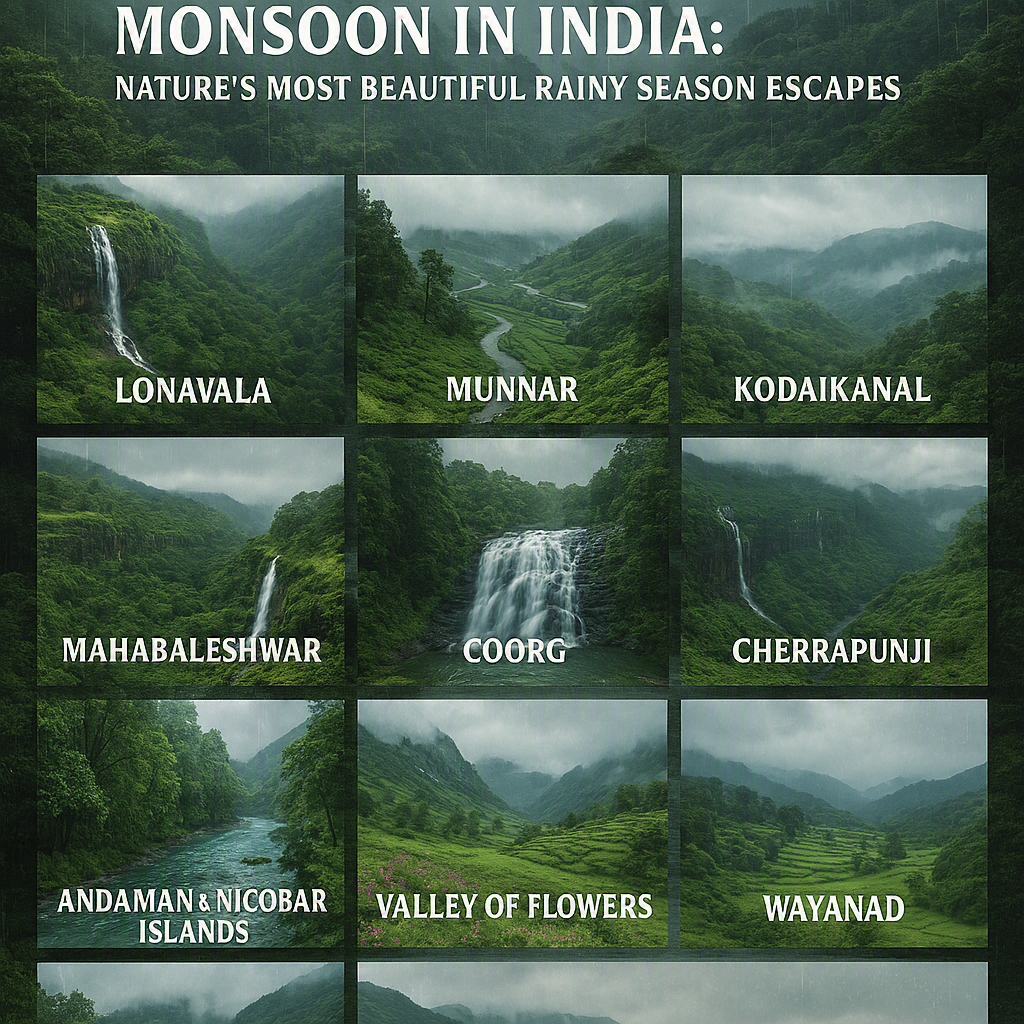 Top 10 Places to Visit During the Monsoon in India: Nature’s Most Beautiful Rainy Season Escapes