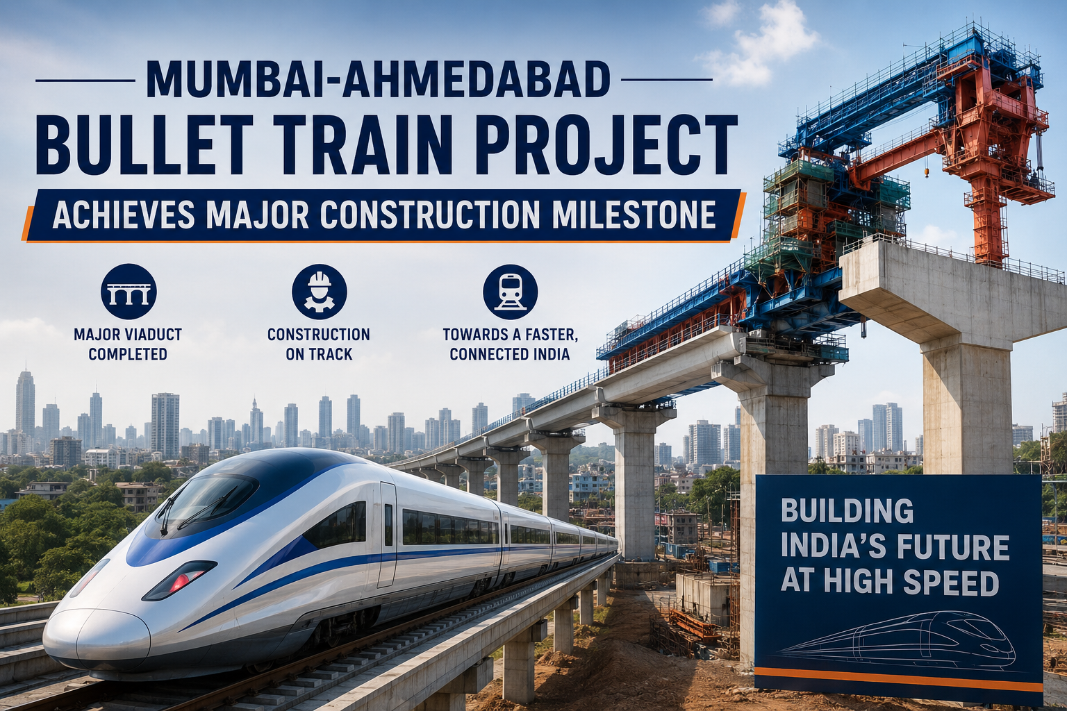 Mumbai Ahmedabad Bullet Train Project Achieves Major Construction Milestone