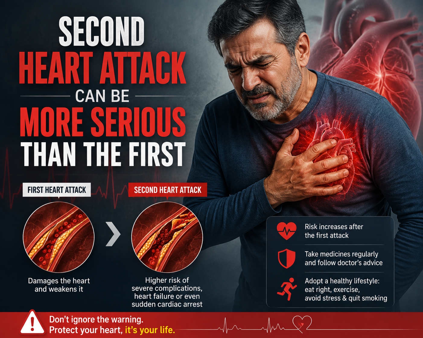 Second Heart Attack Can Be More Serious Than the First: 6 Warning Signs You Should Never Ignore
