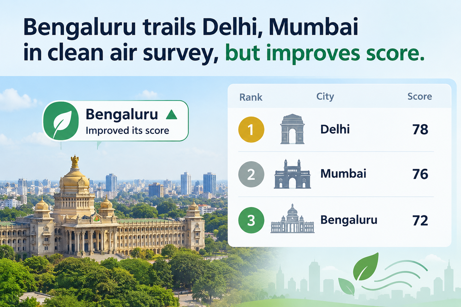Swachh Vayu Survekshan 2026: Bengaluru Trails Delhi and Mumbai, But Improves Its Score Full Ranking Inside Swachh Vayu Survekshan 2026: Bengaluru Trails Delhi and Mumbai, But Improves Its Score Full Ranking Inside